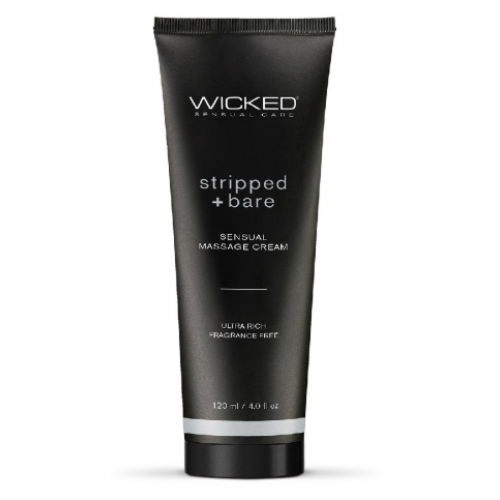 Уходовый и массажный легкий крем WICKED Stripped & Bare 120 мл для двоих
