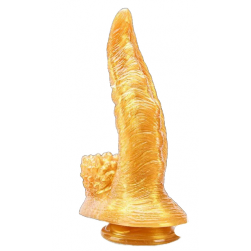 Золотой фаллос ZOO Золотой Дракон 20х6 см
