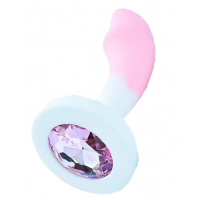 Анальная ювелирка Силикон bi color размера S - Dick (цвет камня в ассортименте)