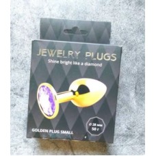 Анальная ювелирка GOLD Purple Jewelry plugs S