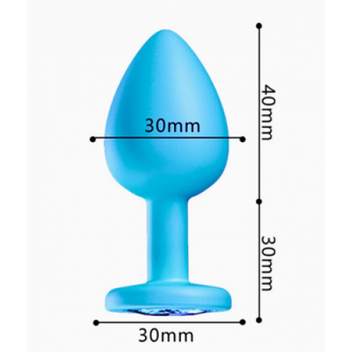 Анальная ювелирка Blue S (цвет камня в ассортименте)