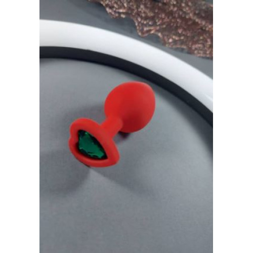 Анальная ювелирка silikon RED Hart Medium Зеленая