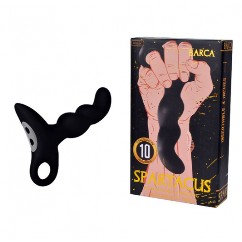 Черный силиконовый анальный вибромассажер barca (ПС)