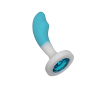 Анальная ювелирка Силикон bi color размера S - Dick B 8.2 см (цвет камня в ассортименте)