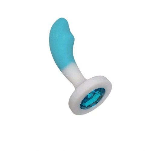 Анальная ювелирка Силикон bi color размера S - Dick B 8.2 см (цвет камня в ассортименте)