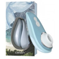 Бирюзовый бесконтактный клиторальный стимулятор Womanizer Liberty