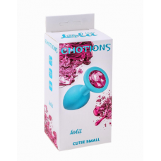 Маленькая голубая анальная пробка Emotions Cutie small pink stone - 7 см.