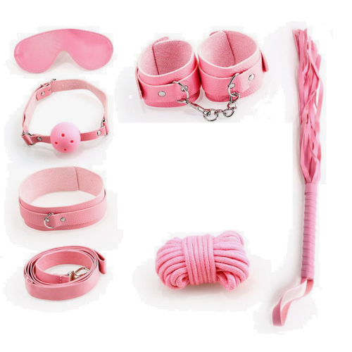 Эротический БДСМ набор, 7 предметов, цвет розовый