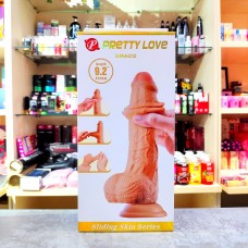 Фаллоимитатор телесный С ЭФФЕКТОМ СКОЛЬЗЯЩЕЙ КОЖИ PRETTY LOVE  BW-008116LP  23 см PL