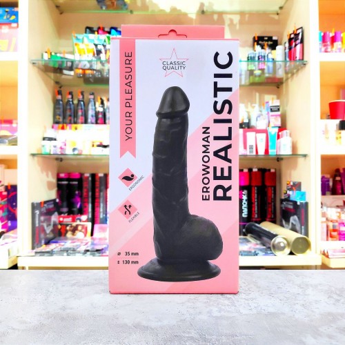 Фаллоимитатор EROWOMAN Black 130 mm 35mm