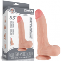 Фаллоимитатор на присоске с мошонкой, TPE, LoveToy LV317209