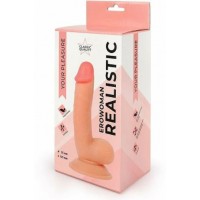 Реалистичный фаллоимитатор Erowoman телесного цвета на присоске 18 см (120мм) ER -30053