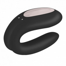 Черный вибратор для пар Satisfyer DOUBLE JOY с управлением через приложение