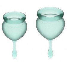 Набор темно-зеленых менструальных чаш Satisfyer good Menstrual Cup