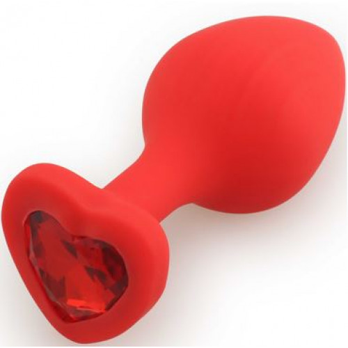 Анальная ювелирка silikon Red сердечком Medium Red