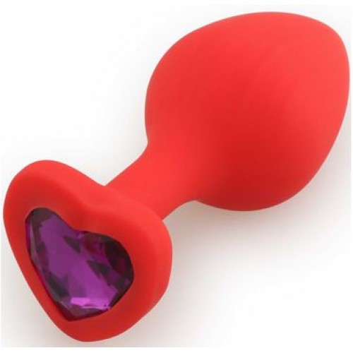 Анальная ювелирка silikon Red сердечком Medium V