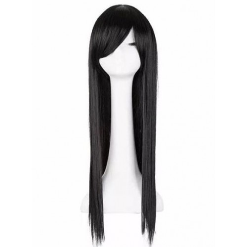 Черный длинный парик 2
