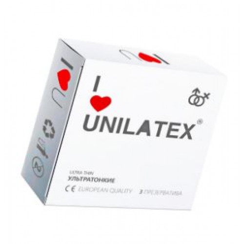 Ультратонкие презервативы Unilatex Ultra Thin - 3 шт.