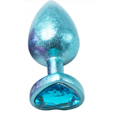Анальная ювелирка Сердце Blue ice M (цвет камня в ассортименте)