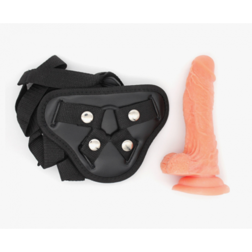  Женский страпон на ремешках - 18 см MARS