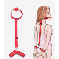 BDSM Кляп с наручниками NP213-rd