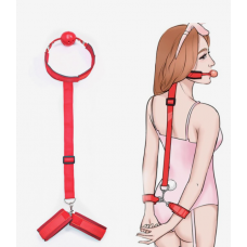 BDSM Кляп с наручниками NP213-rd