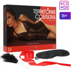 Маска в секс игре для пар «Территория соблазна. Нежная романтика», 4 в 1 (50 карт, маска, лента, перо)