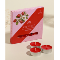 Набор свечей ароматических чайных «Земляника», 9 шт