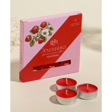 Набор свечей ароматических чайных «Земляника», 9 шт