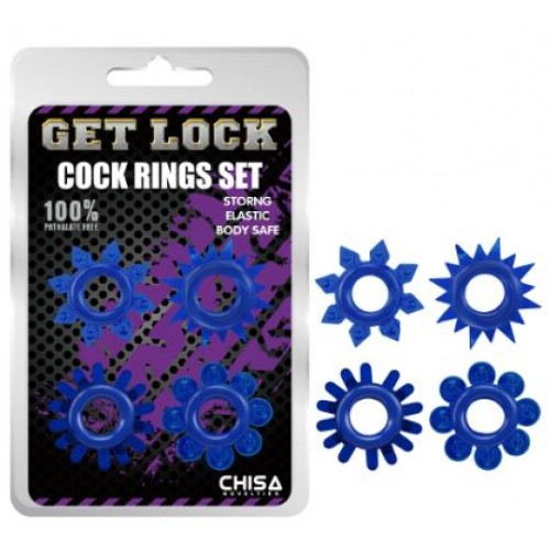 Набор эрекционных колец Cock Rings Set-Blue CN-330358236