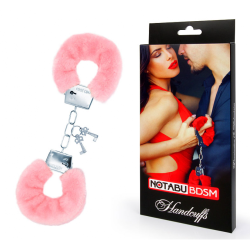 Наручники Notabu - Furry Handcuffs, металлические, розовые NTB-80676
