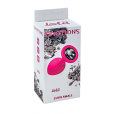 Маленькая розовая анальная пробка Emotions Cutie small Black stone - 7 см.