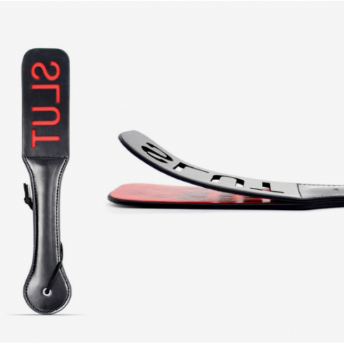 Плеть - хлопалка черная slut