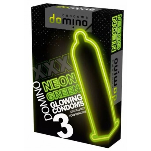 Презерватив Domino светящийся NEON - 3 шт