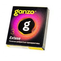 Презервативы анатомической формы с точечной и ребристой структурой Ganzo Extase - 3 шт.
