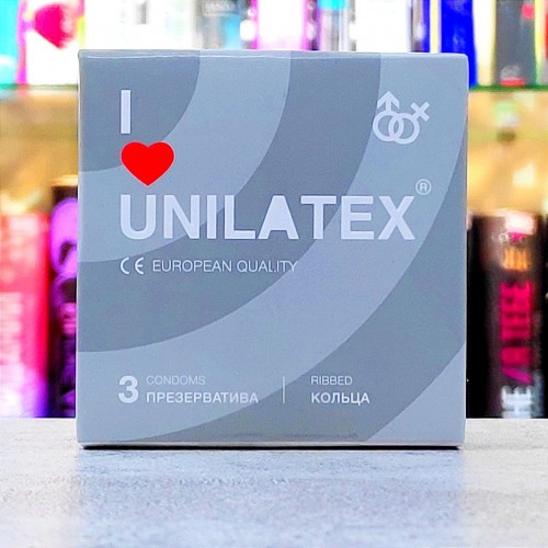 Презервативы с рёбрами Unilatex Ribbed - 3 шт.