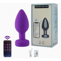 Анальная вибропробка purple Zinger на управлении через телефон