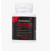 Капсулы возбуждающие для мужчин Erotic hard, MALE POWER с пантогематогеном, 20 капсул
