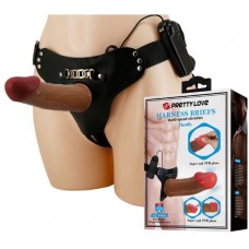 Мужской фаллопротез с вибрацией 17.5 см Pretty Love Harness Briefs Houston BW-022096Z PL