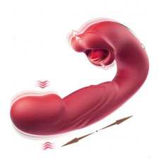 Вибратор с постукиванием и покусыванием A red lip