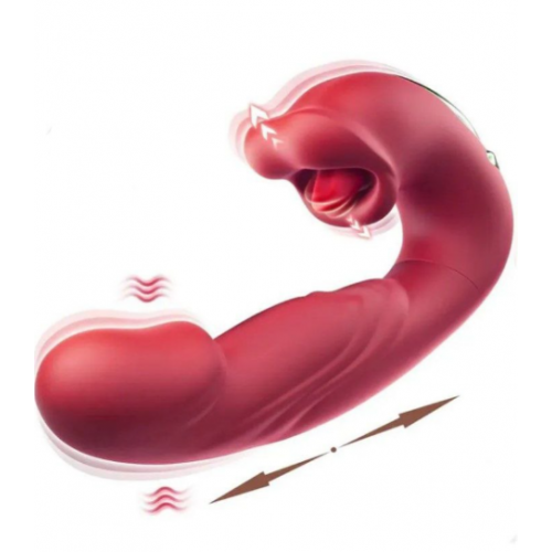 Вибратор с постукиванием и покусыванием A red lip