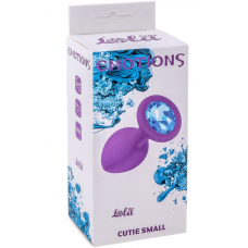 Маленькая фиолетовая анальная пробка Emotions Cutie small Blue stone - 7 см.