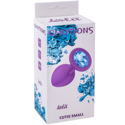 Маленькая фиолетовая анальная пробка Emotions Cutie small Blue stone - 7 см.