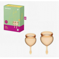Набор золотистых менструальных чаш satisfyer Feel good Menstrual Cup